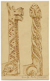 Philip J. Marvin, Iron Work, Palazzo Pubblico, Siena, Italy – 1876 ink drawing