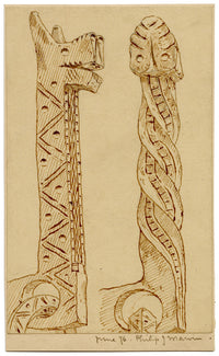 Philip J. Marvin, Iron Work, Palazzo Pubblico, Siena, Italy – 1876 ink drawing