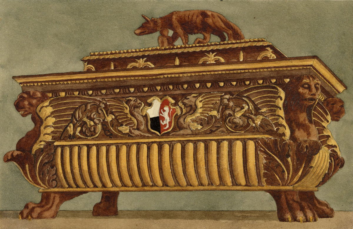 Philip J. Marvin, Wooden Coffin, Palazzo Pubblico, Siena – 1876 watercolour