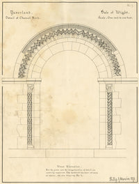 Philip J. Marvin, Yaverland Church, Isle of Wight – 1871 architectural drawing