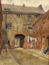 Louisa Fennell, Cock and Swan Yard, Wakefield – acuarela de finales del siglo XIX