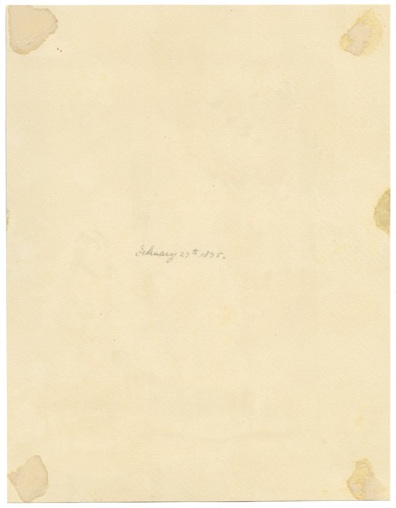 A.F. Busk, Maid with Young Girl on Staircase – 1875 watercolour painting