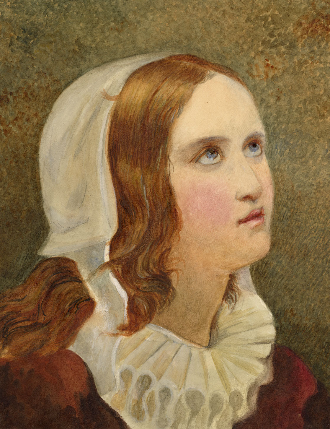 A.F. Busk, Dickens' Little Nell Portrait – Original 1877 watercolour painting