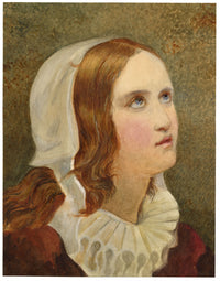 A.F. Busk, Dickens' Little Nell Portrait – Original 1877 watercolour painting