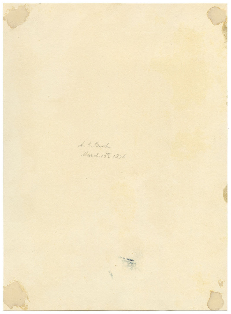 A.F. Busk, Girl on Stepping Stones – Original 1876 watercolour painting