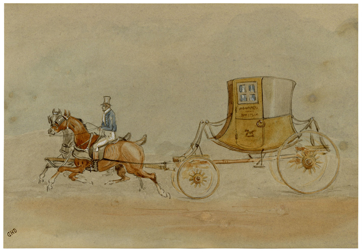 Charles Cooper Henderson, La silla de posta, acuarela de mediados del siglo XIX