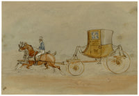 Charles Cooper Henderson, The Post Chaise – dipinto ad acquerello della metà del XIX secolo