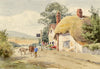 Muriel Inwood, Thatched Pub on a Rural Road – mid-C20th watercolour painting