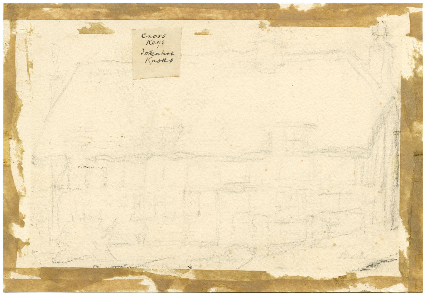 Muriel Inwood, Pub con tetto di paglia su una strada rurale – acquerello della metà del XX secolo