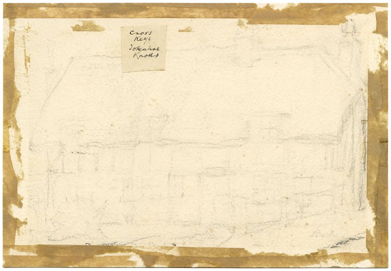 Muriel Inwood, Pub con tetto di paglia su una strada rurale – acquerello della metà del XX secolo