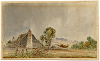 David Lockhart, Old Thatched Cottage – Original 1881 watercolour painting