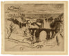 Joseph Pennell, St Martin's Bridge, Toledo, Spain – Original 1903 etching print