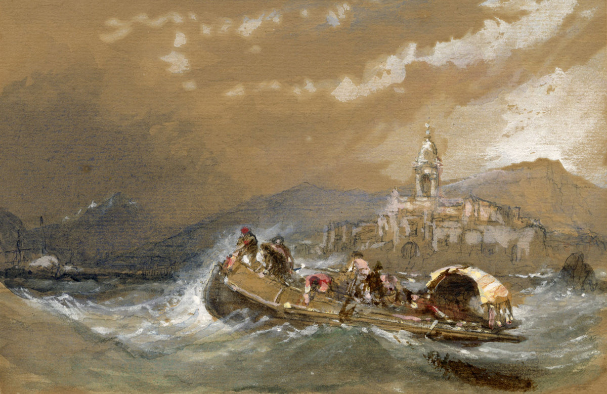 Clarkson Frederick Stanfield RA RBA, Off Fuenterrabia, Spain –c.1851 watercolour