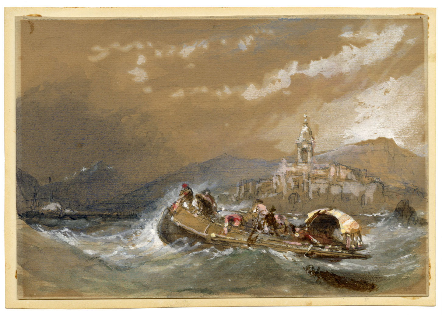 Clarkson Frederick Stanfield RA RBA, Frente a Fuenterrabía, España – c.1851 acuarela