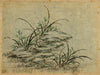 Japanese Orchid Grass & Rock – Meiji period late 19th-century painting on silk