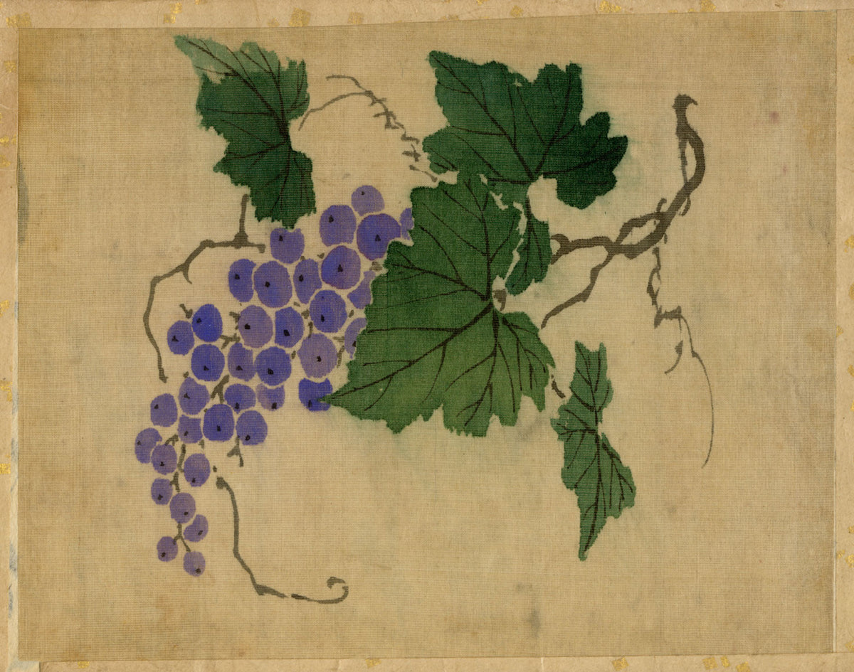 Japanese Grapevine – Meiji period late 19th-century painting on silk