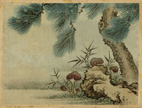 Japanese Pine Tree – Meiji period late 19th-century painting on silk