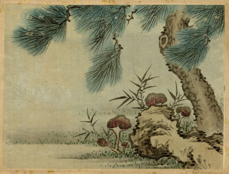 Japanese Pine Tree – Meiji period late 19th-century painting on silk