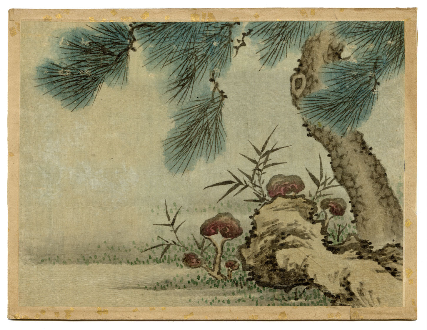 Pino japonés – Pintura sobre seda de finales del siglo XIX del período Meiji