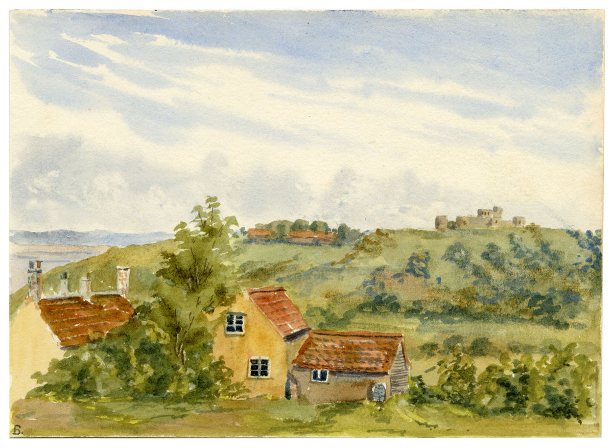 Rosa E. Neumann, Castello di Walton da Dial Hill, Clevedon – acquerello del 1886