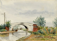 Rosa E. Neumann, Ditchfield Bridge near Lymm, Cheshire – 1886 watercolour