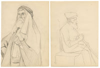 Isabel Lewis, Cartero con chacó de doble visera – Par de dibujos de c.1900