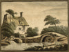 Augustus Flower Freeman, Thatched Cottage by Bridge – 1816 watercolour painting