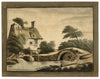 Augustus Flower Freeman, Thatched Cottage by Bridge – 1816 watercolour painting