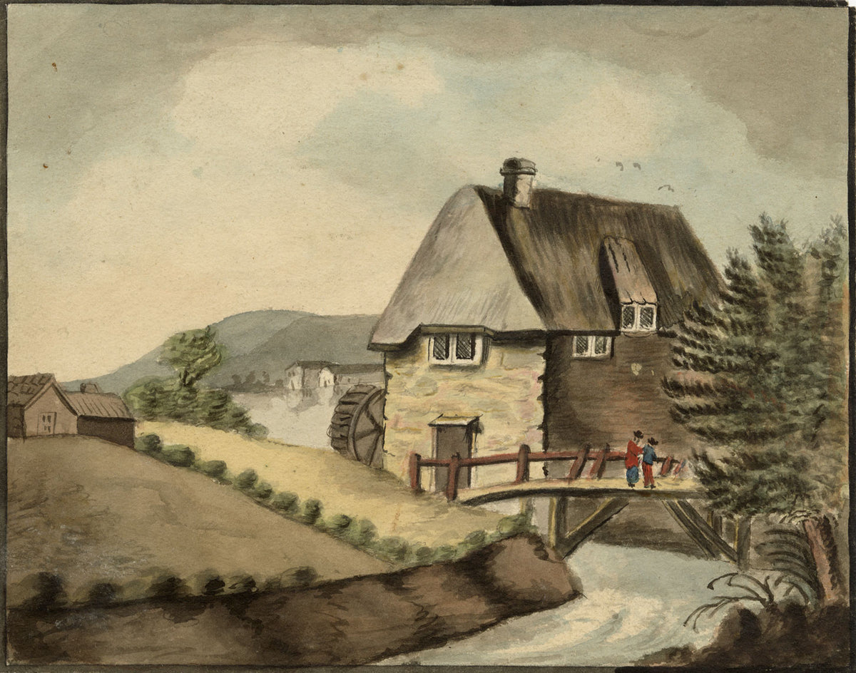 Augustus Flower Freeman, Thatched Watermill – 1816 watercolour painting