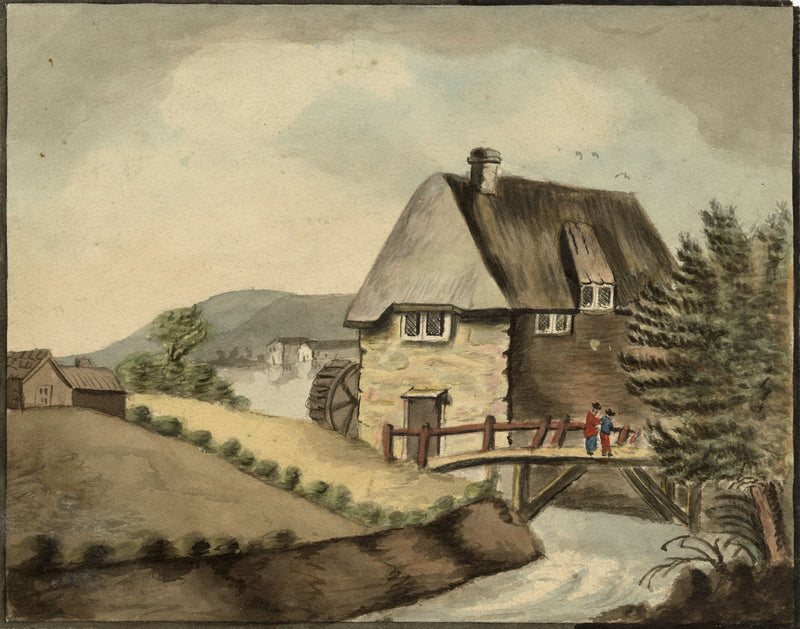 Augustus Flower Freeman, Thatched Watermill – 1816 watercolour painting