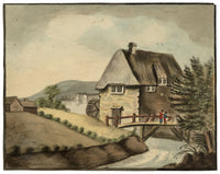 Augustus Flower Freeman, Thatched Watermill – 1816 watercolour painting