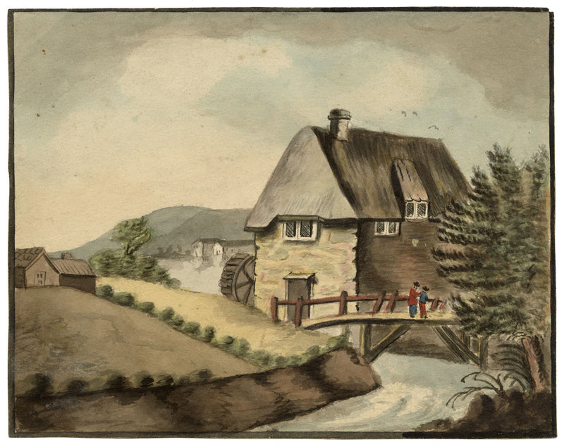 Augustus Flower Freeman, Thatched Watermill – 1816 watercolour painting