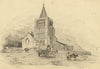 St Marys Parish Church, Dover – Original 1835 graphite drawing