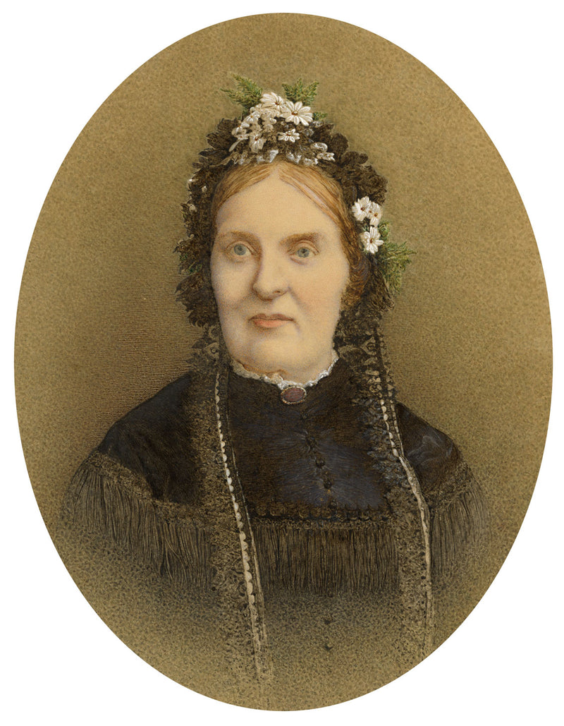 Portrait of a Victorian Lady in Mourning Dress – mid-C19th watercolour painting