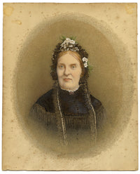 Ritratto di una signora vittoriana in abito da lutto – acquerello della metà del XIX secolo