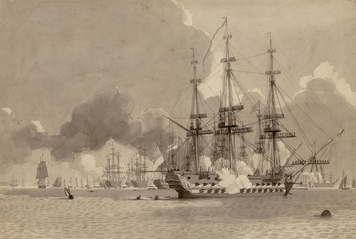 Nicholas Pocock OWS, Naval Review at Spithead, 1814 – early C19th watercolour