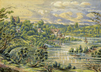 J.W. Bradley, Watermarks Ferry, Severn, Worcester –early C19th gouache painting