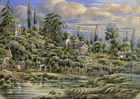 J.W. Bradley, Severn at Dog & Duck Ferry, Worcester–early C19th gouache painting