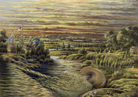 J.W. Bradley, Weir on the Severn, Worcestershire –early C19th gouache painting