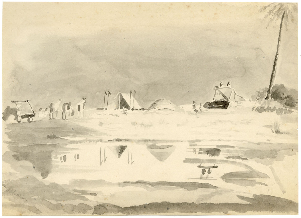 Etta Fraser, Desierto de Thar, Rajastán, India – Acuarela original de la década de 1890