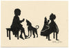 Carey, Bambini con sagoma di cane – disegno a inchiostro nero della metà del XX secolo