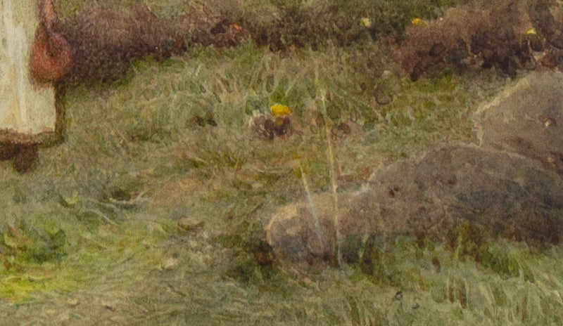 Alice Squire RI, Joven dama en los páramos – acuarela de finales del siglo XIX