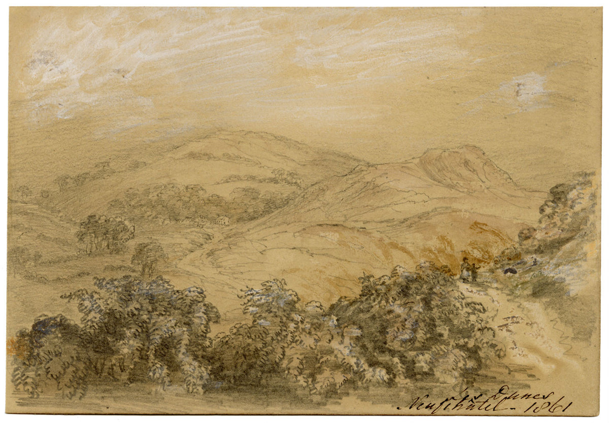 John Wilson, Les Dunes, Neufchatel, Normandy, France – 1861 graphite drawing