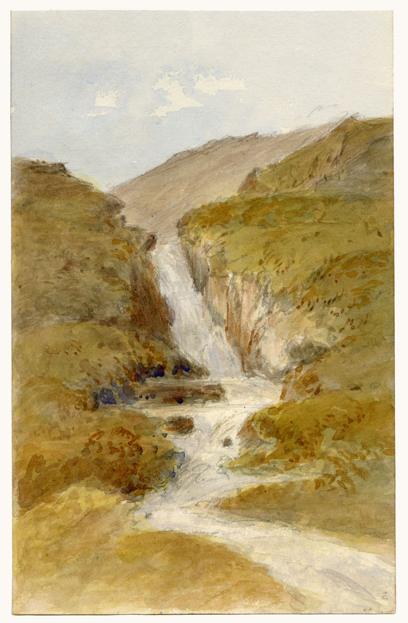 John Wilson, Waterfall, Possibly Mountains of Lora, Scotland –c1860s watercolour