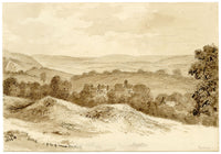 John Wilson, Vista del valle de Dart – Acuarela original de c.1875