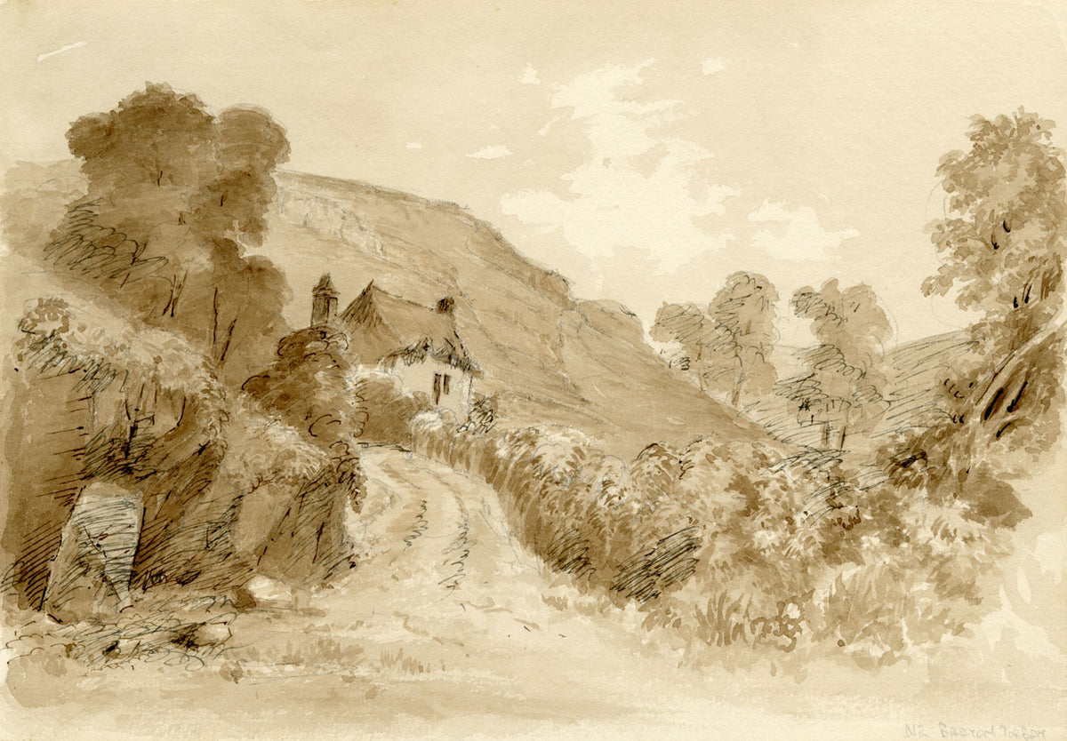 John Wilson, Cottage near Barton, Torbay – Original c.1875 watercolour painting