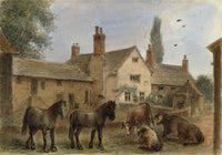 John Wilson, Farmstead with Animals, near Torquay, Devon – c.1875 watercolour