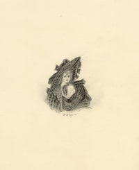 William Warman, Young Lady in an Oversized Bonnet – c.1831 graphite drawing