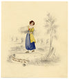 A Female 'Literary' Gleaner – Original c.1831 watercolour painting
