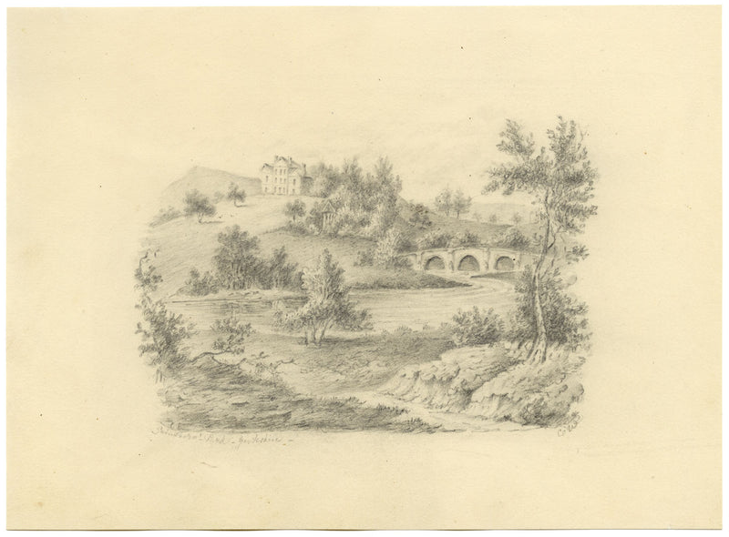 C.W., Gainsborough Park, Yorkshire – Original c.1831 graphite drawing